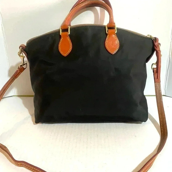 Dooney Bourke vintage black leather satchel handbag - Picture 2 of 16